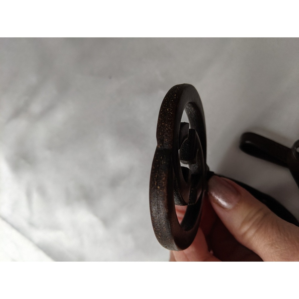 Gucci Interlocking G Wood Bag Charm Dark Brown Leather Strap Accessory - Picture 3 of 5